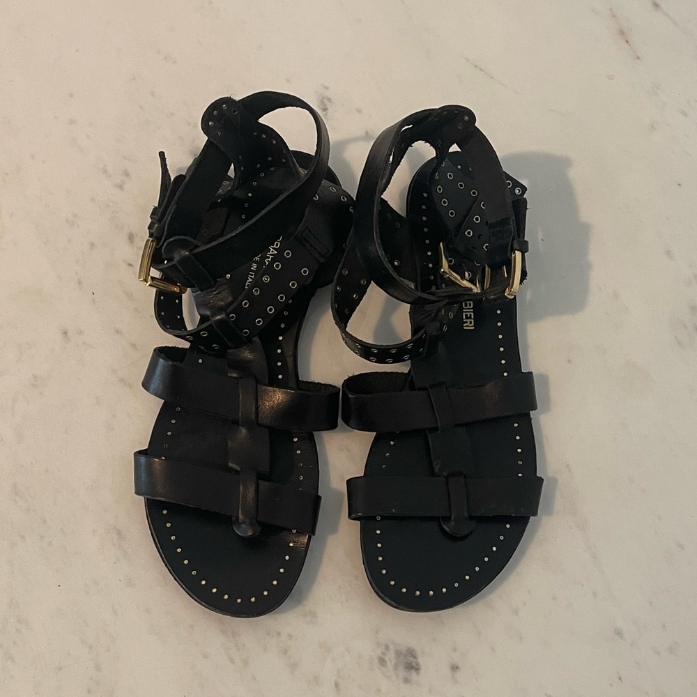 Strappy Leather Sandal Flats
